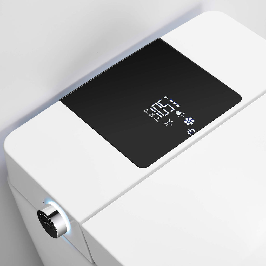Smart Toilet with Heated Seat, Auto Flushing, Bidet Spray, and Hands-Free Lid