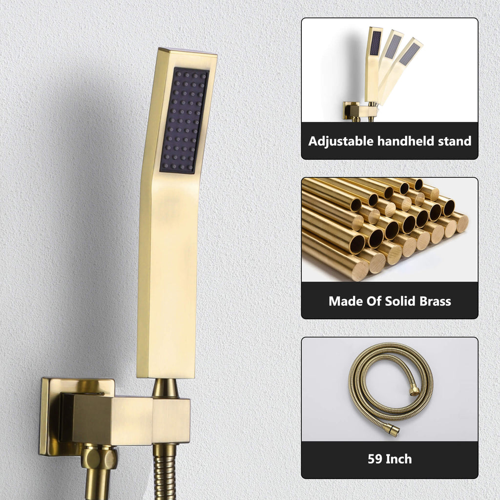 Shower System with Handheld Showerhead and 4-Jet Body Spray