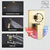 Shower System with Handheld Showerhead and 4-Jet Body Spray