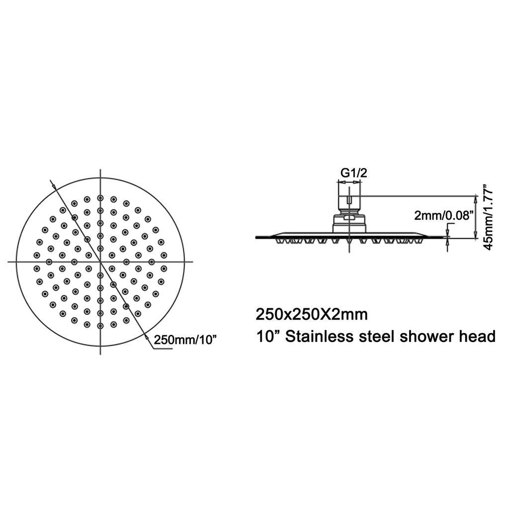 High-Pressure Round Stainless Steel Rain Shower Head