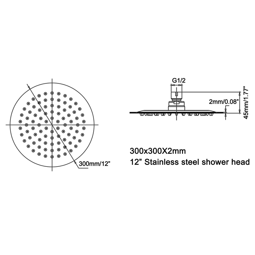 High-Pressure Round Stainless Steel Rain Shower Head