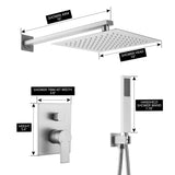 Wall-Mounted Rain Shower System with Pressure-Balanced Valve