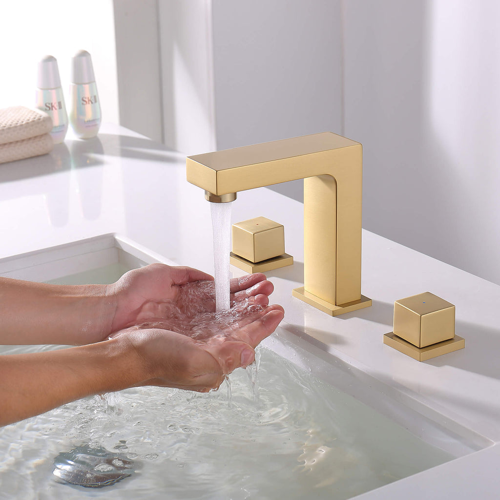 Stylish 3-Hole Widespread Bathroom Sink Faucet with 2 Handles