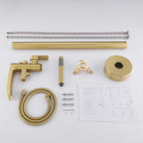 Freestanding Tub Filler with Waterfall Spout and Shower Wand Attachment