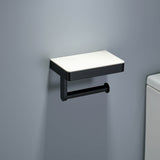4-Piece Bathroom Hardware Set Towel Racks with Shelf and Toilet Bowl Brush with Holder