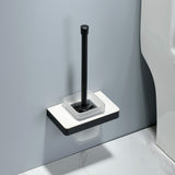 4-Piece Bathroom Hardware Set Towel Racks with Shelf and Toilet Bowl Brush with Holder