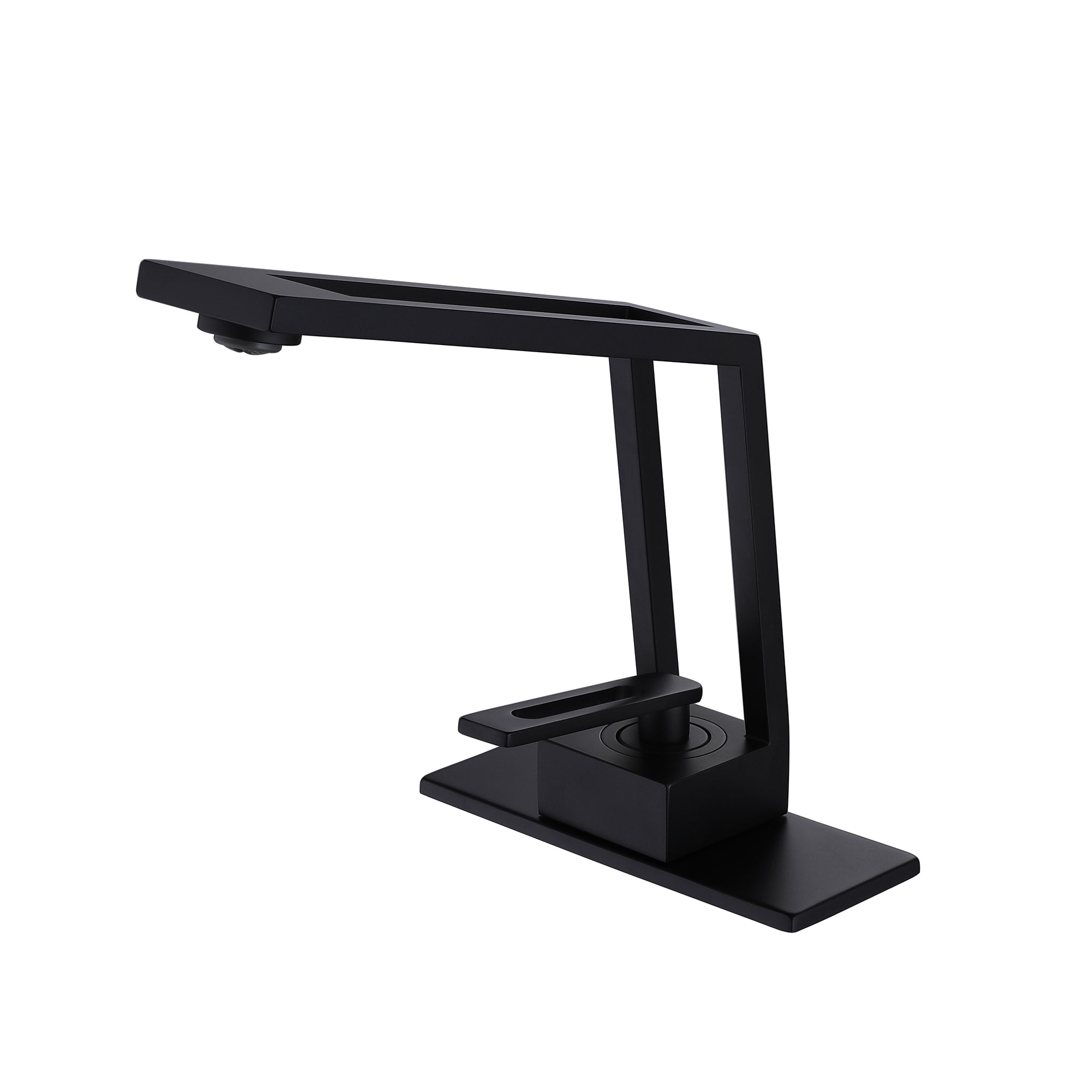 Geometric Single-Handle Faucet with Sculpted Open Frame