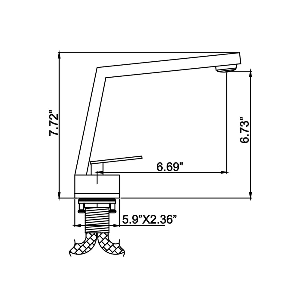 Geometric Single-Handle Faucet with Sculpted Open Frame