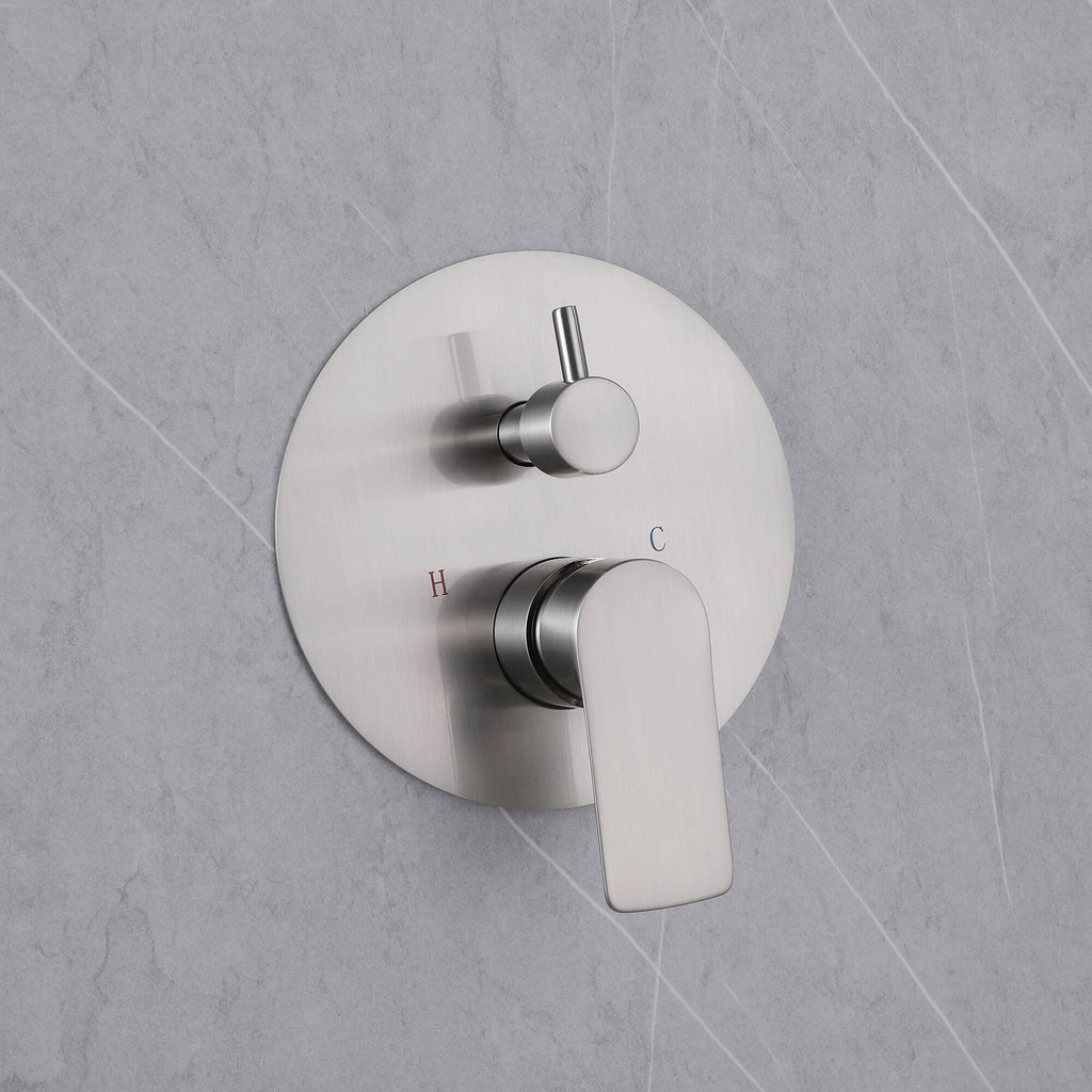 Wall-Mounted Shower System with Rain Shower Head and Handheld Shower