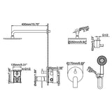 Wall-Mounted Shower System with Rain Shower Head and Handheld Shower