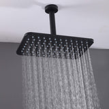 Ceiling Mount Thermostatic Shower System with 3-Spray Patterns and 6-Jet Matte Black JK0110