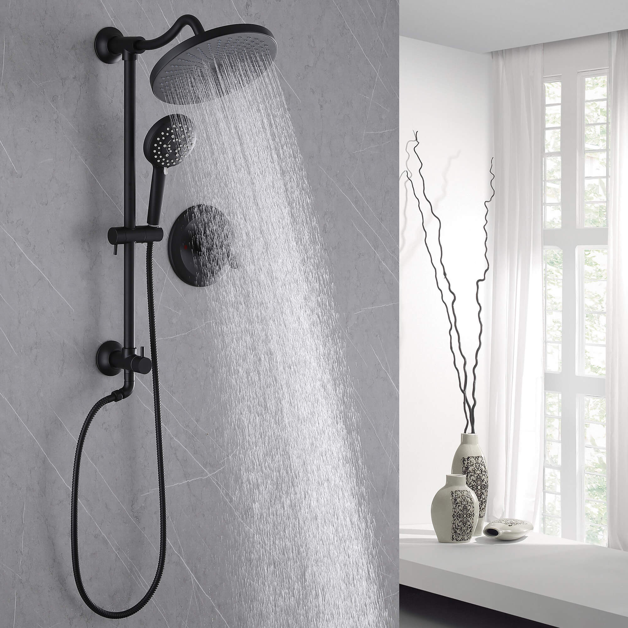 5-Setting Rain Shower Faucet with Handheld