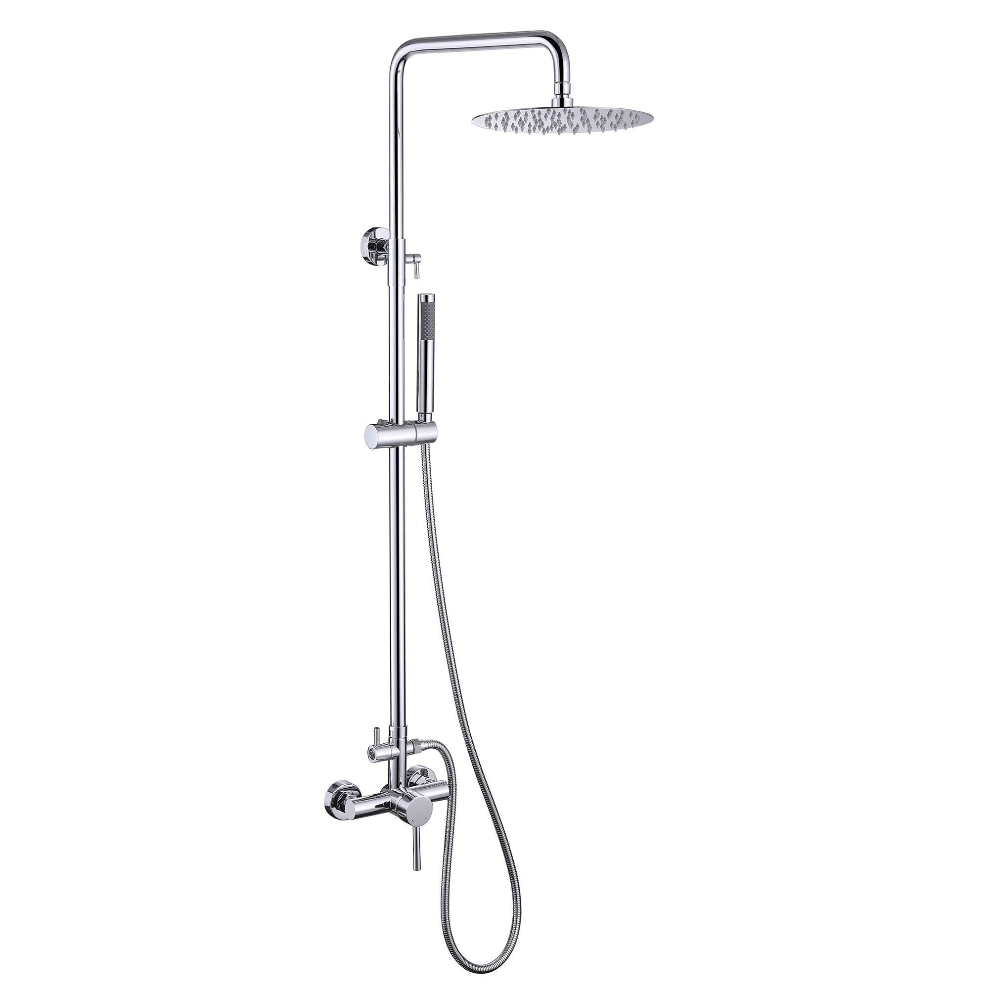 Dua-Function Outdoor Shower with Handheld and Rain Showerhead