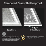 Oversized Dimmable Vanity Mirror with Anti-Fog Memory