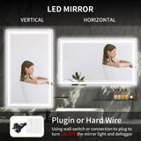 Oversized Dimmable Vanity Mirror with Anti-Fog Memory