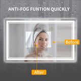 Oversized Dimmable Vanity Mirror with Anti-Fog Memory
