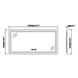 Oversized Dimmable Vanity Mirror with Anti-Fog Memory