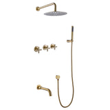 Wall-Mounted Rain Shower and Tub Spout Combo Set