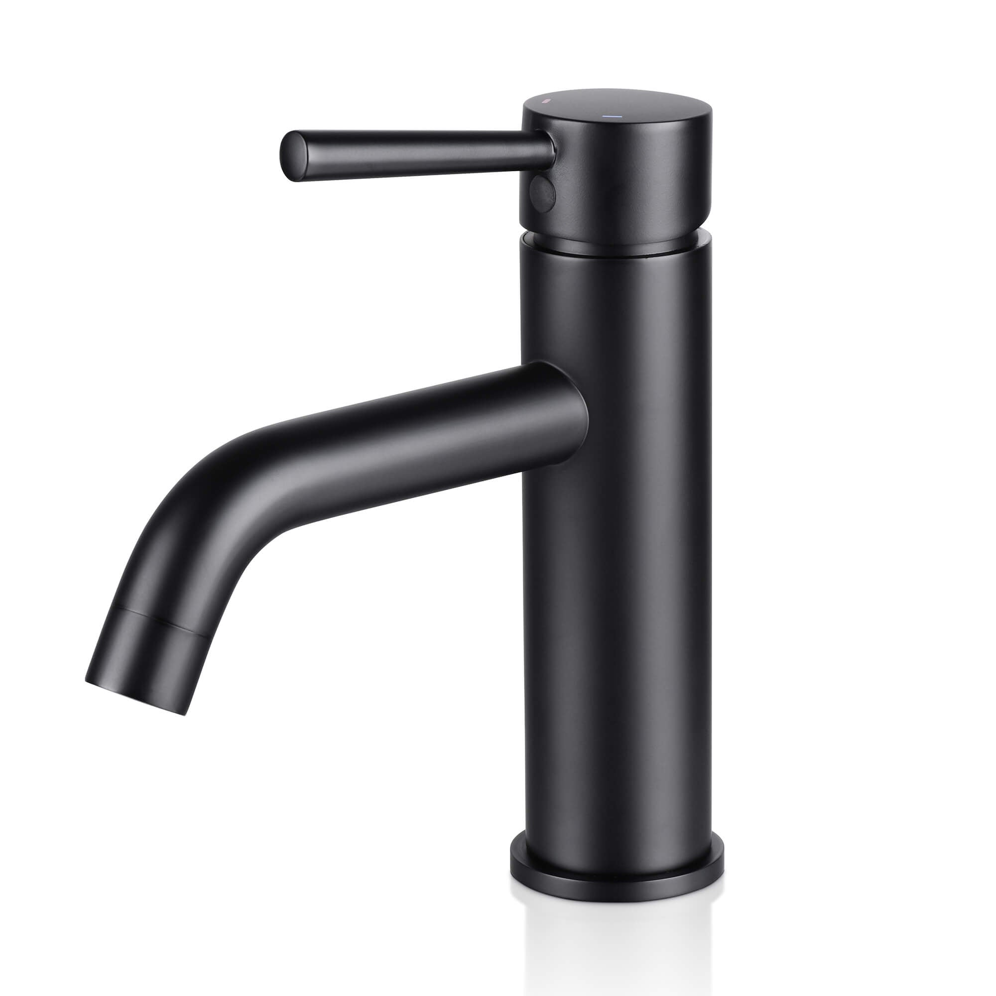 Compact Vanity Mixer with Single Lever and Arc Spout