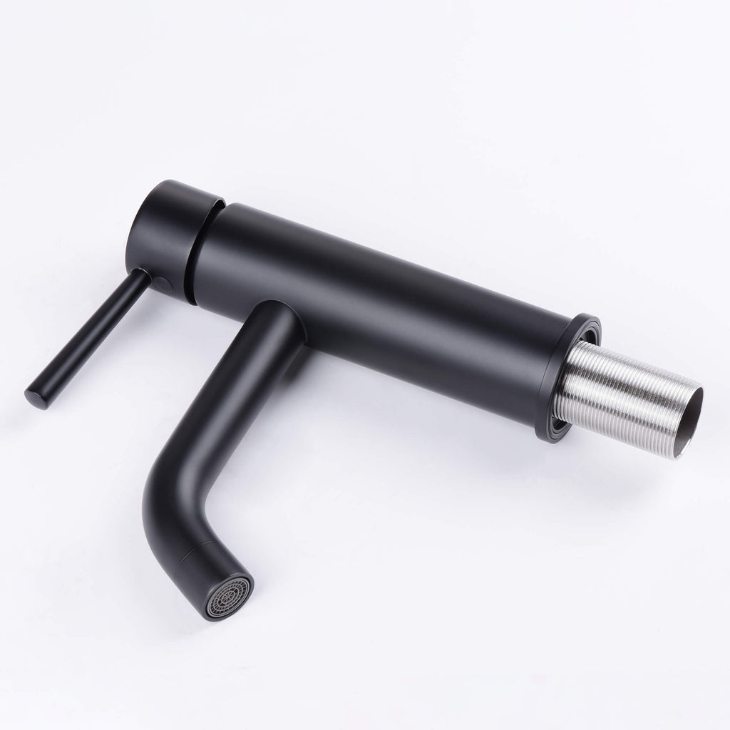 Compact Vanity Mixer with Single Lever and Arc Spout