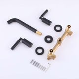 3-Hole Wall Basin Faucet with Dual Handles and Straight Spout