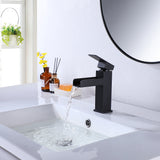 Waterfall Single Hole Bathroom Sink Faucet With Deck Plate RB0758