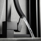 Unique Single Handle Solid Brass Matte Black Bathroom Sink Faucet RB0762
