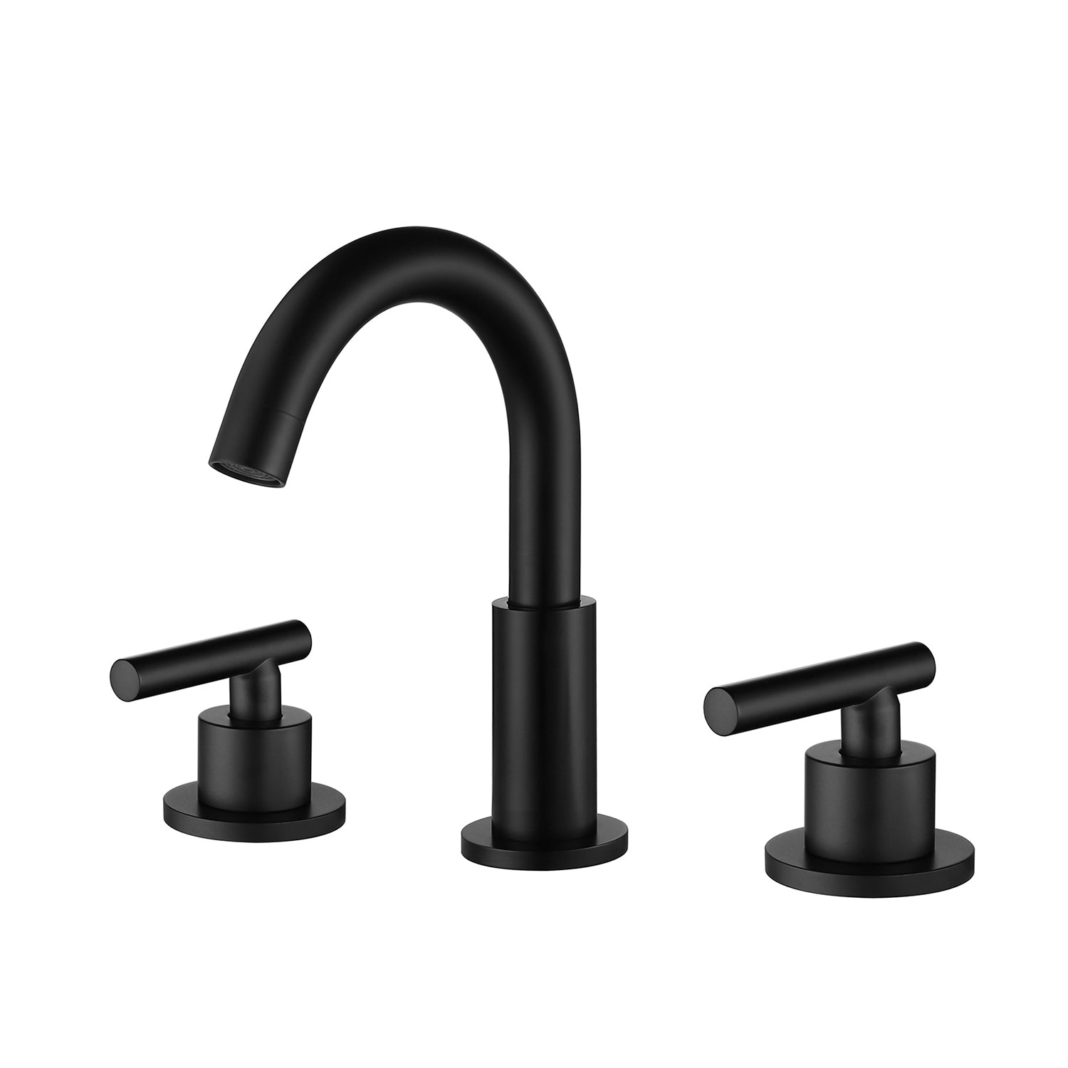 Dual-Handle Round Spout Faucet for Deck-Mounted Basins