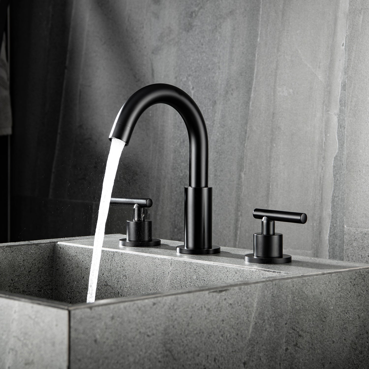 Dual-Handle Round Spout Faucet for Deck-Mounted Basins