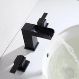 Deck Mount Waterfall Two Handle Right-Angled Bathroom Sink Faucet RB0764