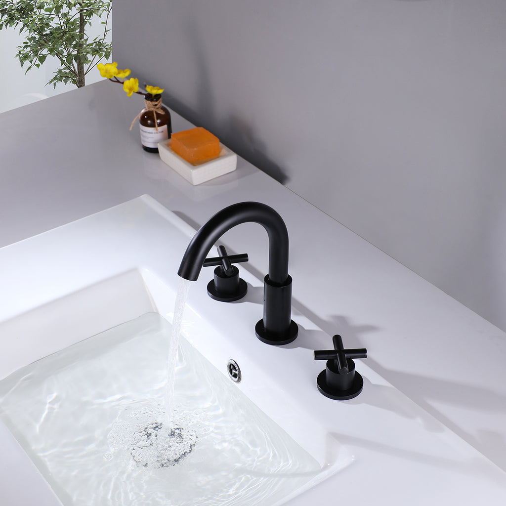 Cross Handle Vanity Faucet with High Arc Spout