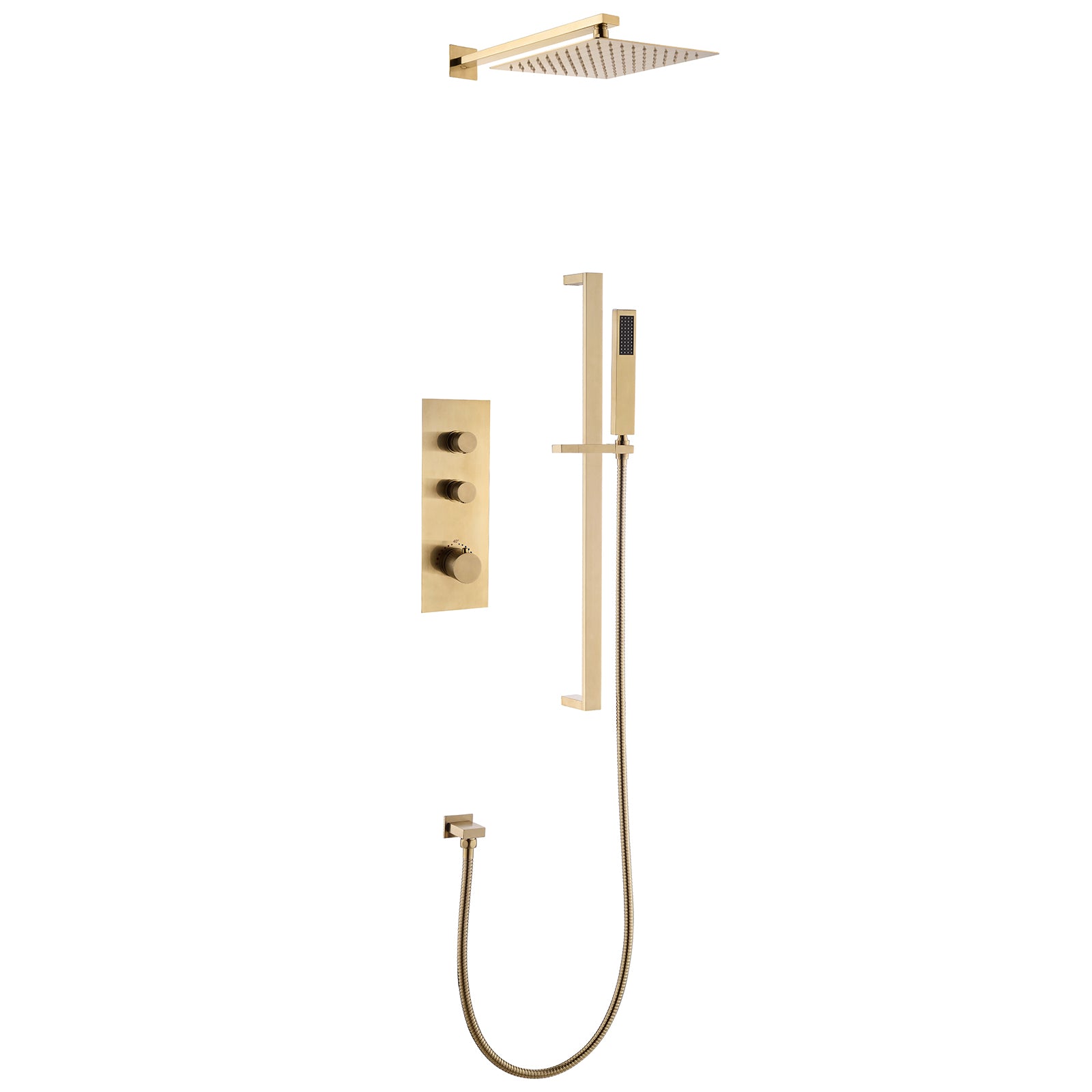 High Flow Stainless Thermostatic Shower Set	with Slide Bar
