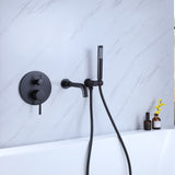 Wall-Mounted Tub Filler with Integrated Handheld Shower