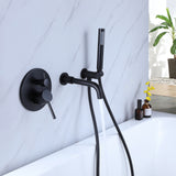 Wall-Mounted Tub Filler with Integrated Handheld Shower