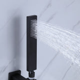 Wall-Mounted Waterfall Tub Filler with Shower Wand and Clean Minimal Design