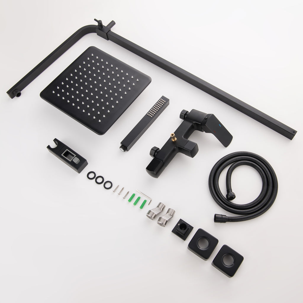 3-Function Shower System with Rainfall Shower Head Handheld Sprayer and Tub Spout Wall-Mounted