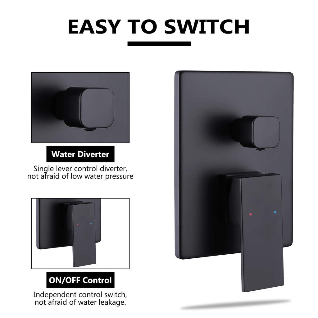 3-Function Rain Shower Faucet System with Tub Spout