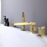 Deck-Mounted Bathtub Faucet with Handheld Shower and Certified Valve System