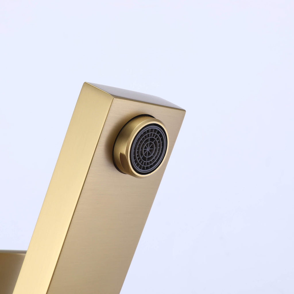 Tall Vessel Faucet with Flat Lever and Square Base