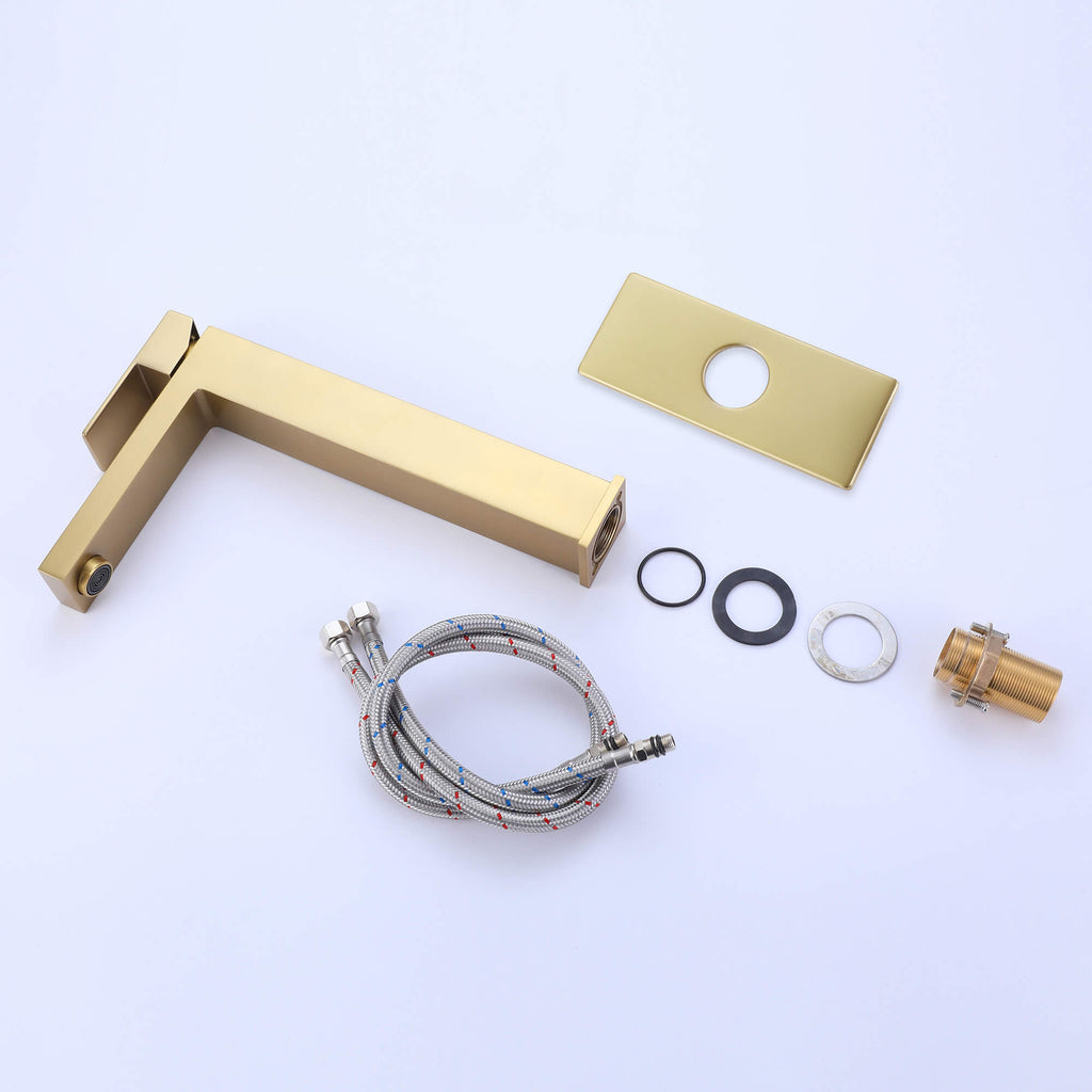 Tall Vessel Faucet with Flat Lever and Square Base