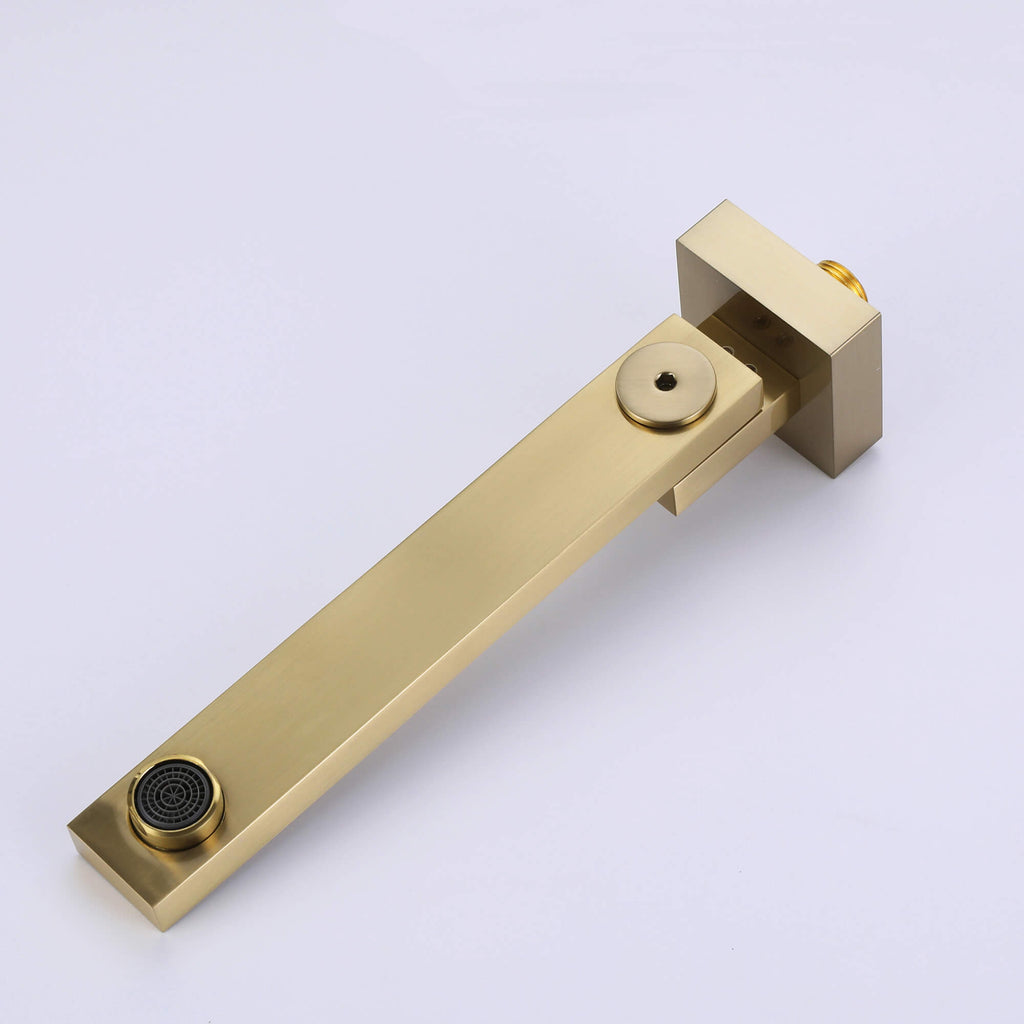 Wall-Mounted Bathtub Faucet with Hand Shower and Minimalist Control Panel