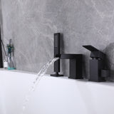 Tub Filler with Handheld Shower Matte Black Bathtub Waterfall Faucet RB1063