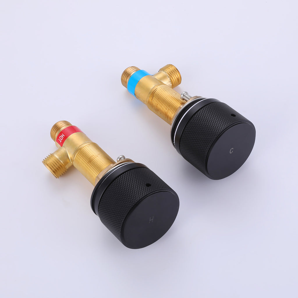 Widespread Gooseneck Faucet with Minimalist Cylinder Handles