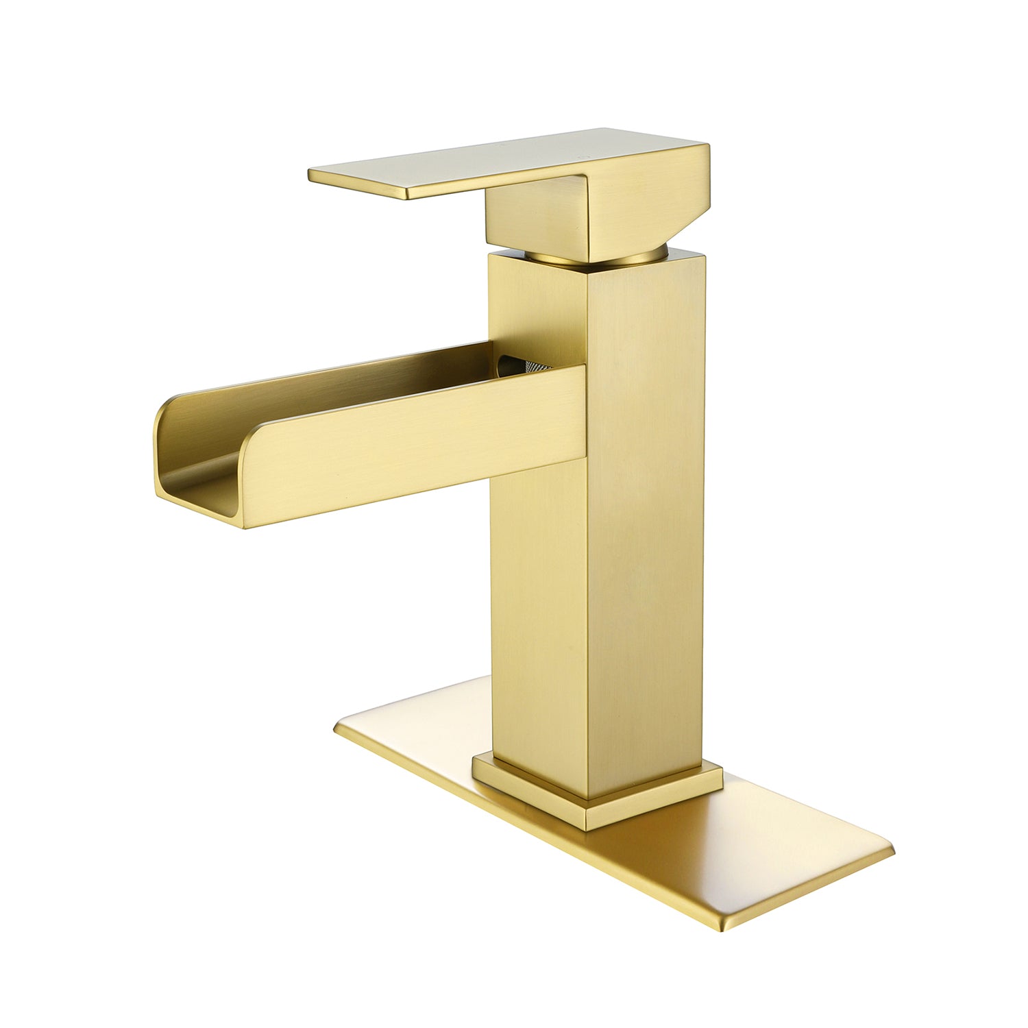 Open Trough Waterfall Faucet with Rectangular Base