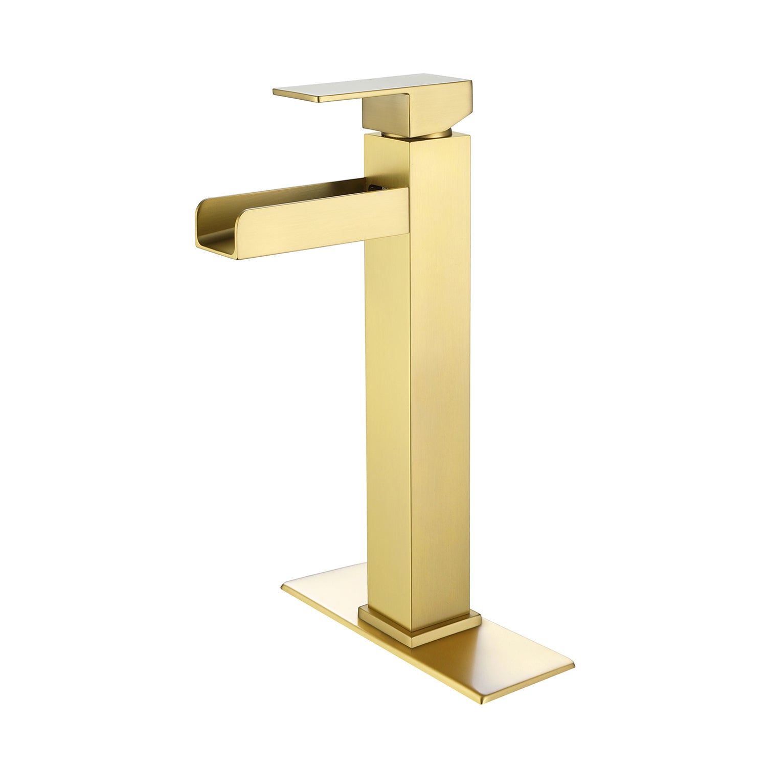Tall Deck-Mounted Basin Tap with Waterfall Blade Spout