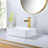Tall Deck-Mounted Basin Tap with Waterfall Blade Spout