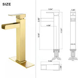 Tall Deck-Mounted Basin Tap with Waterfall Blade Spout