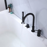 Deck Mount 4 Hole Bathtub Filler Faucet with Double Handle RB1083