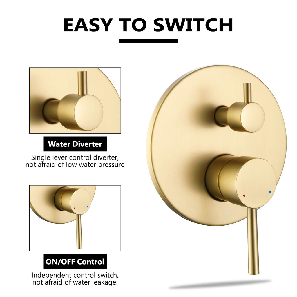 gold shower faucet control panel