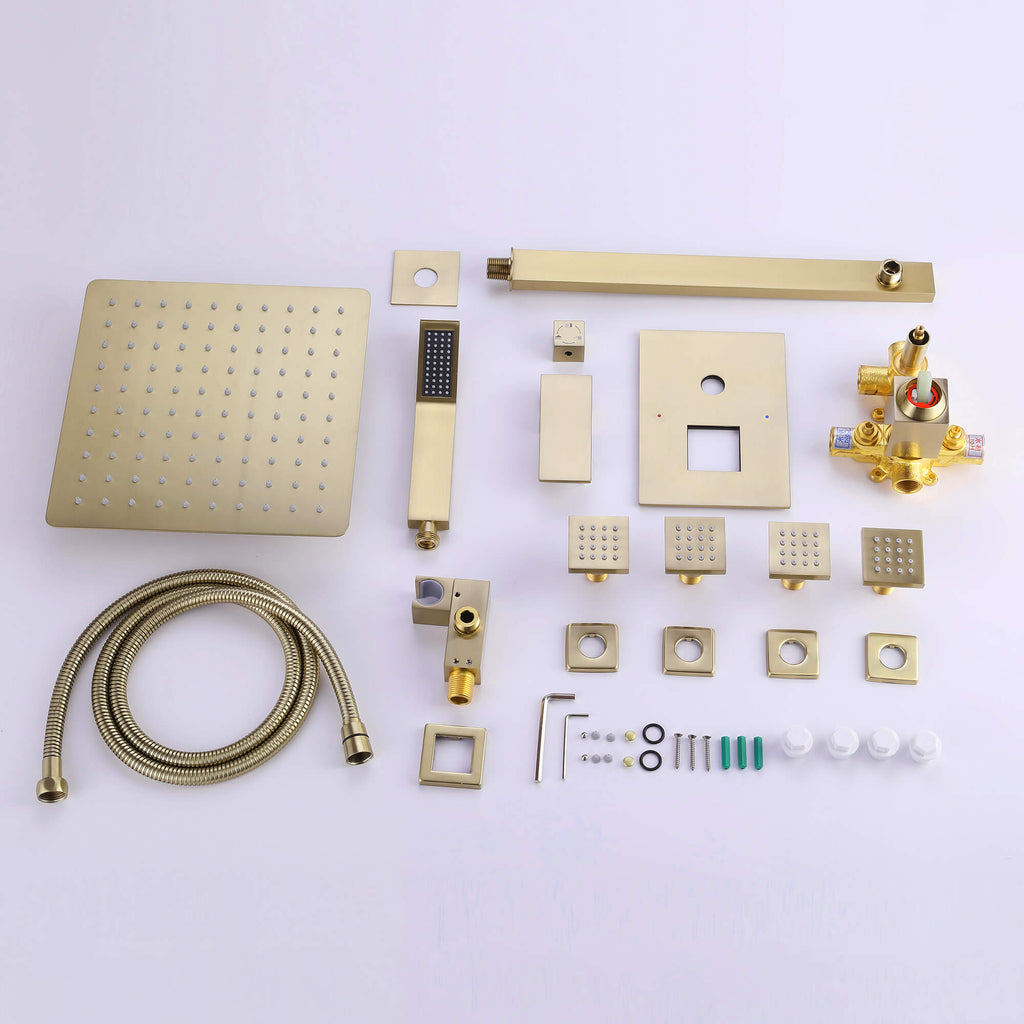 Shower System with Handheld Showerhead and 4-Jet Body Spray